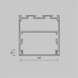 Рассеиватель для профиля 50×50 (Чёрный, 2 м), ALM-5050T-B-DF-2M 642048 (Черный)