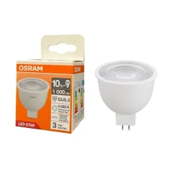 Лампа светодиодная MR16 10W/4000K (=100W) 90° 230V GU5.3 | LED Star 3Y | - OSRAM