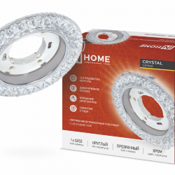 Светильник встраиваемый с LED подсветкой 4К GX53R-crystal R32L-CCпод GX53 Прозрачный/Хром IN HOME