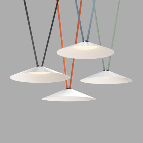 DK5569-WH+BK Cветильник для трека-ремня Belty, серия Flow, со светодиодом, D600*H122мм, 48V DC, 24W, RA90, 120°, 3000K, IP20, белый с черным, алюминий. Фото 2