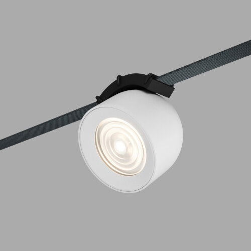 DK5640-WH+BK Поворотный светильник для трека-ремня Belty Smart, серия Spot, со светодиодом, D100*H107мм, 48V DC, 12W, RA90, 38°, 2700-6000K, IP20, белый с черным, алюминий. Фото 2