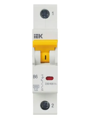 Выключатель автоматический модульный 1п B 6А 6кА ВА47-60M KARAT IEK MVA31-1-006-B - фото 2