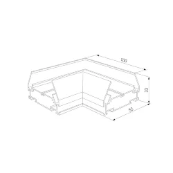 Basic System Коннектор угловой для монтажа в натяжной потолок однофазного шинопровода черный 85235/00 (070480)