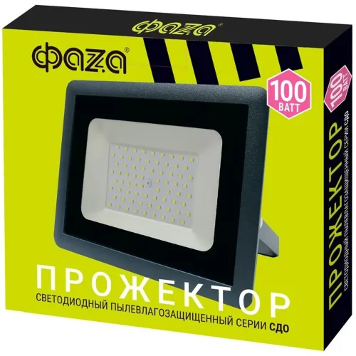 Прожектор светодиодный СДО-10 100Вт 6500К IP65 230В ДО GR ФАZА 5033641 - фото 6