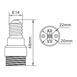 LH14-G9L Переходник с цоколя Е14 на G9, Материал корпуса керамика