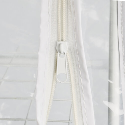 UGH-R02 H105 WHITE-WHITE ECONOM Парник-стеллаж для рассады, 4 полки, 46x24x105см, Металлическая труба в ПВХ, цвет белый, Тент ПВХ эконом, TM ФитоЛето - фото 2