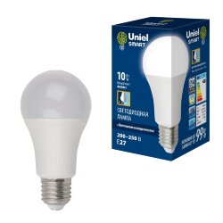LED-A60-10W-4000K-E27-PS PLS10WH Лампа светодиодная с датчиком освещенности, Форма A, матовая, Белый свет 4000K