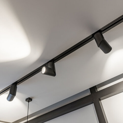 Встраиваемый однофазный шинопровод 1 метр черный (с вводом питания и заглушкой) - Фото 6