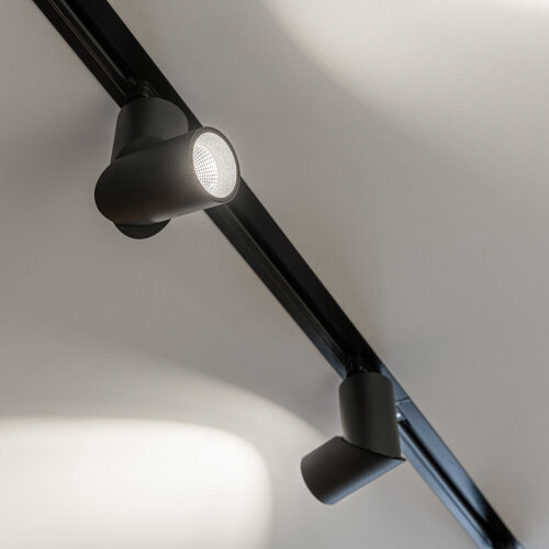 Встраиваемый однофазный шинопровод 1 метр черный (с вводом питания и заглушкой) - Фото 4