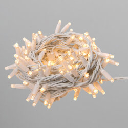 ULD-F90PRO S10M-100-TWK WW Гирлянда светодиодная, 10м, без вилки, С эффектом мерцания, Соединяемая, 100 светодиодов, Теплый белый свет 2700K, IP67, Провод белый