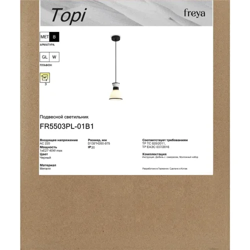 Подвесной светильник FR5503PL-01B1 Топи / Topi E27x1 (Черный) FR5503PL-01B1 - фото 11