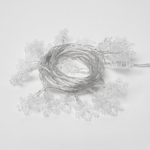 ULD-S0280-020-DTA WHITE IP20 SNOWFLAKES Гирлянда светодиодная Снежинки с контроллером, 20 светодиодов, 2.8 м, белая, IP20, провод прозрачный. - фото 4