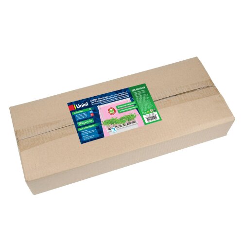 ULT-P34-10W-SPLE IP40 WHITE 12 Набор Минисад, светильник для растений светодиодный с подставкой, Спектр для фотосинтеза, 12 кашпо в-к, белые, TM Uniel - фото 9