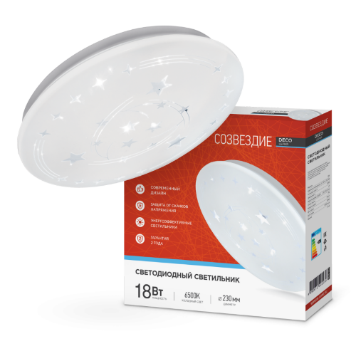 Светильник светодиодный серии DECO СОЗВЕЗДИЕ 18Вт 230В 6500К 1620Лм 260х55мм IN HOME - Фото
