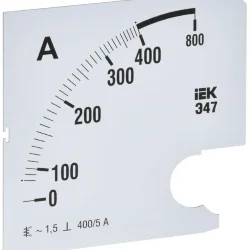 Шкала сменная для амперметра Э47 400/5А-1.5 96х96мм IEK IPA20D-SC-0400