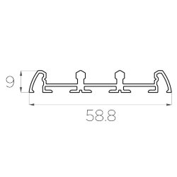 Профиль накладной алюминиевый тройной LC-LP-0959-2 Anod