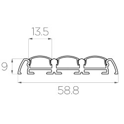 Профиль накладной алюминиевый тройной LC-LP-0959-2 Anod