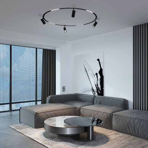 Slim Magnetic Трековый светильник для радиусного шинопровода 20W 4200K Comfi чёрный O 800мм - Фото 3