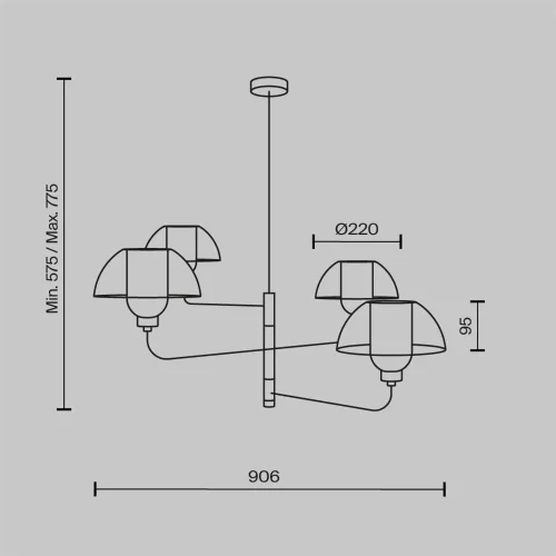 Подвесной светильник Memory E14х4 (Черный) - фото 9