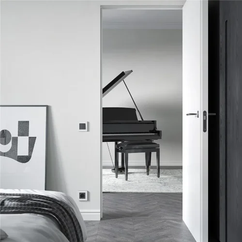 Рамка из поликарбоната на 1 пост Split белый/черный, soft-touch W0013068 - фото 3