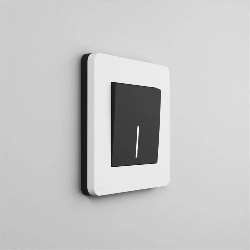 Рамка из поликарбоната на 1 пост Split белый/черный, soft-touch W0013068 - фото 9