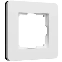 Рамка из поликарбоната на 1 пост Split белый/черный, soft-touch W0013068