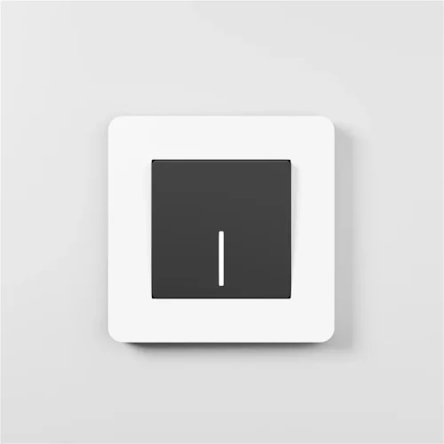 Рамка из поликарбоната на 1 пост Split белый/черный, soft-touch W0013068 - фото 8