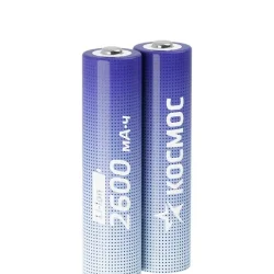 Аккумулятор 18650 Li-ion 2600мА.ч без защиты (уп.2шт) КОСМОС KOC18650Li-ion26US2