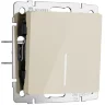 Выключатель одноклавишный с подсветкой (айвори акрил) W1110143 - фото