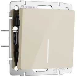 Выключатель одноклавишный с подсветкой (айвори акрил) W1110143