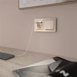 Выключатель одноклавишный с подсветкой (айвори акрил) W1110143