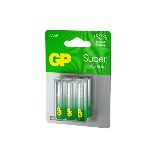 Элемент питания алкалиновый AA/LR6 1.5В Super Alkaline G-Tech 15AA21-2CRSBC6 36/720 (блист.6шт) GP 1228 - фото 3