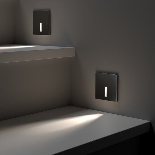 DK1030-NI Светильник встраиваемый в стену, IP 20, LED 3000K, 3 Вт, никель, алюминий. Фото 2