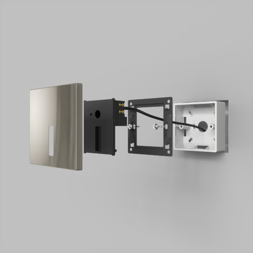 DK1030-NI Светильник встраиваемый в стену, IP 20, LED 3000K, 3 Вт, никель, алюминий. Фото 3