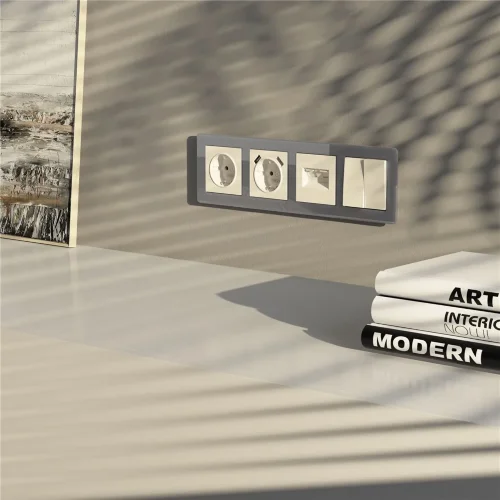 Розетка с заземлением, шторками и USBх2 (айвори матовый) W1171562 - фото 7