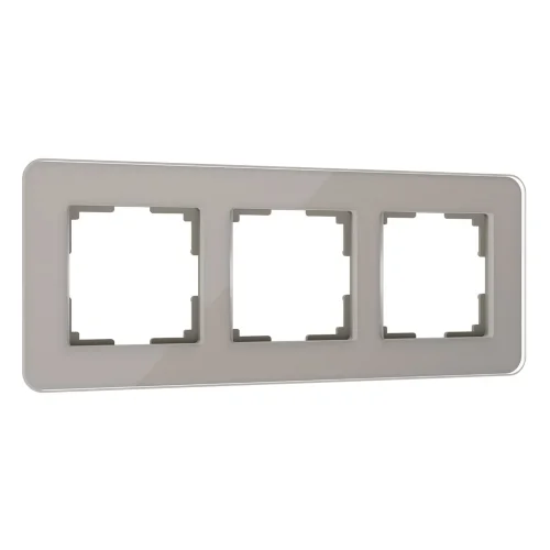 Рамка из стекла на 3 поста Elite дымчатый W0032417 - фото