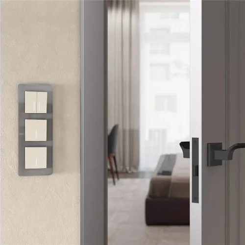 Рамка из стекла на 3 поста Elite дымчатый W0032417 - фото 6