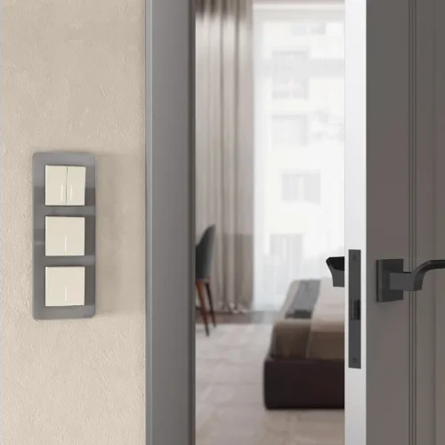 Рамка из стекла на 3 поста Elite дымчатый W0032417 - фото 5