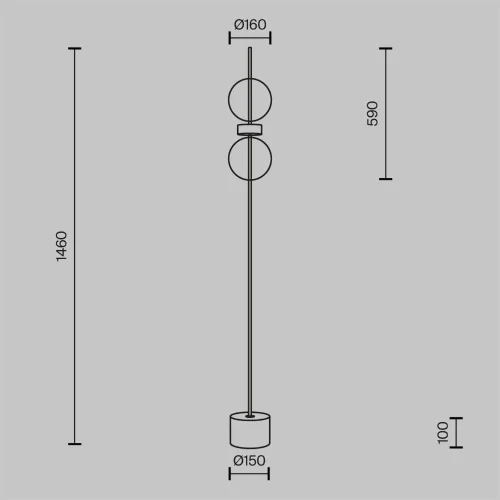 Напольный светильник (торшер) Double Moon 3000К 15Вт (Черный) - фото 16