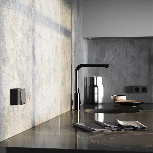 Выключатель одноклавишный влагозащищенный Gallant черный/хром W5010235 - фото 4