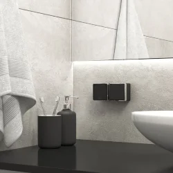 Выключатель одноклавишный влагозащищенный Gallant черный/хром W5010235