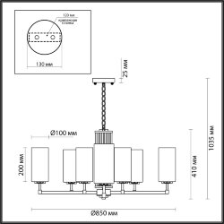 Люстра «ODEON LIGHT» 4990/10, серия: KASALI (крепление на планке)