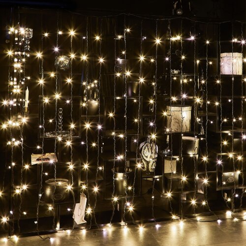 ULD-C2030-240-TBK WARM WHITE IP67 Занавес светодиодный с эффектом мерцания, 3х2м, Соединяемый, 240 светодиодов, Теплый белый свет, Провод черный. - фото 9