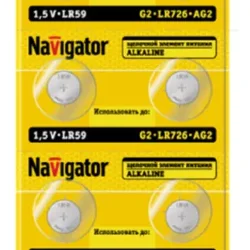 Элемент питания алкалиновый 'таблетка' 95 668 NBT-11 (LR59 AG2 LR726 BP10) (блист.10шт) Navigator 95668