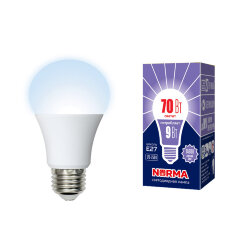 LED-A60-9W-6500K-E27-FR-NR Лампа светодиодная, Форма A, матовая, Серия Norma, Дневной белый свет 6500K, Картон