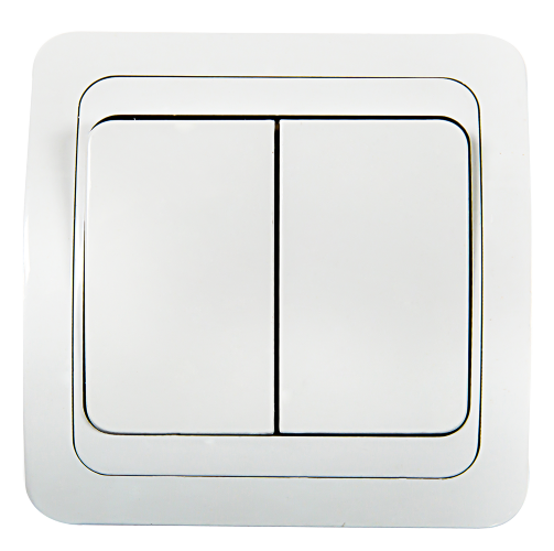 Выключатель двухклавишный CLASSICO белый 2023 IN HOME - Фото