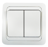 Выключатель двухклавишный CLASSICO белый 2023 IN HOME - Фото