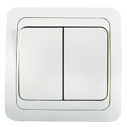 Выключатель двухклавишный CLASSICO белый 2023 IN HOME
