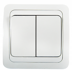 Выключатель двухклавишный CLASSICO белый 2023 IN HOME