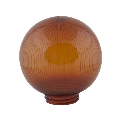 UFP-P200A BRONZE Рассеиватель призматический с насечками в форме шара для садово-парковых светильников, Диаметр 200мм, Тип соединения с крепежным элементом резьбовой, Материал САН-пластик, Цвет бронзовый, Упаковка 4 шт, в групповой картонной коробке. - фо